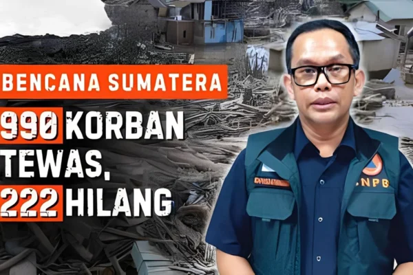 Update BNPB: Total 990 Korban Tewas Banjir Sumatera, 21 Jasad Baru Ditemukan