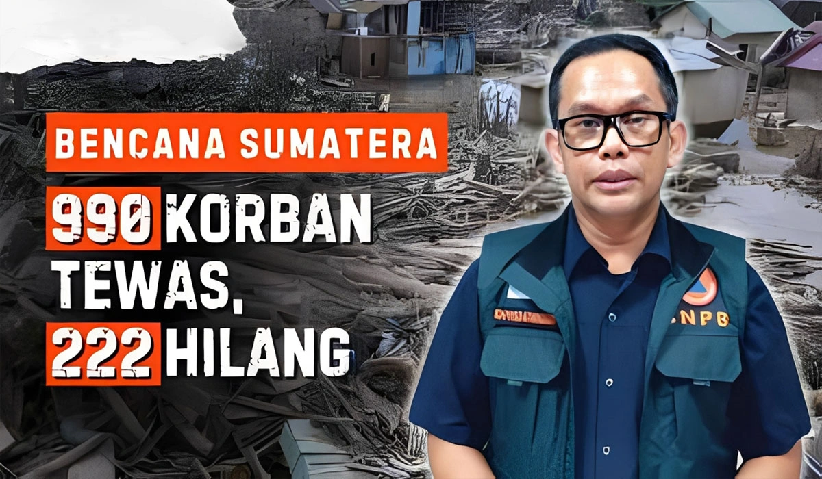 Update BNPB: Total 990 Korban Tewas Banjir Sumatera, 21 Jasad Baru Ditemukan